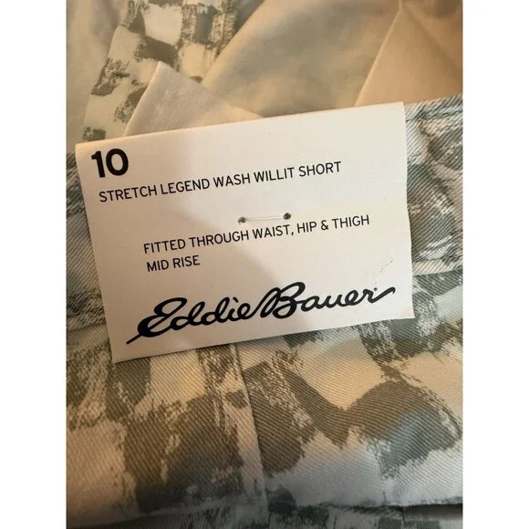 Eddie Bauer Womens Legend Stretch Wash Checkered Shorts Size 10 NWT - Picture 9 of 12